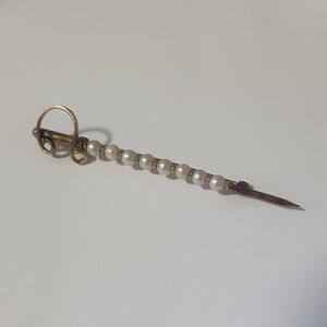 Antique Gold Filled Pearl Sword Brooch